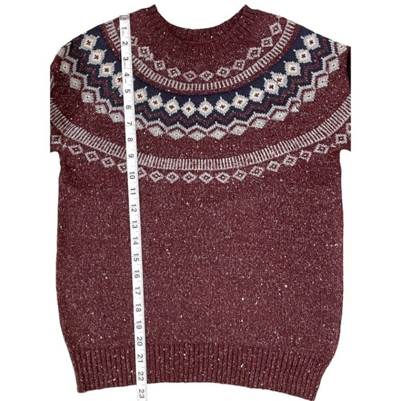 Original Weatherproof Vintage Maroon & Gray Fairisle Sweater - Sz XS - Picture 11 of 12